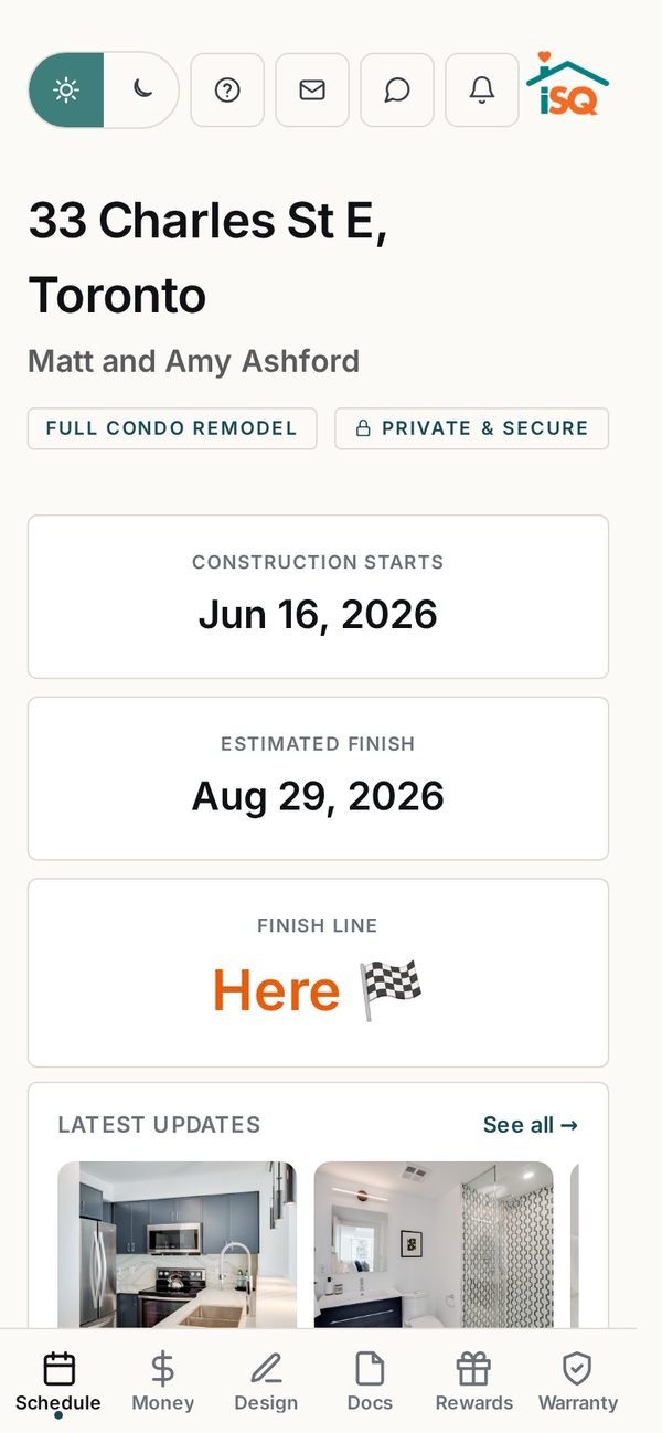The same client portal on a phone
